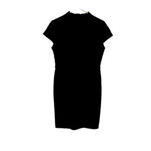 Benjamin A. little black dress formal cocktail delicate cap sleeve high neckline